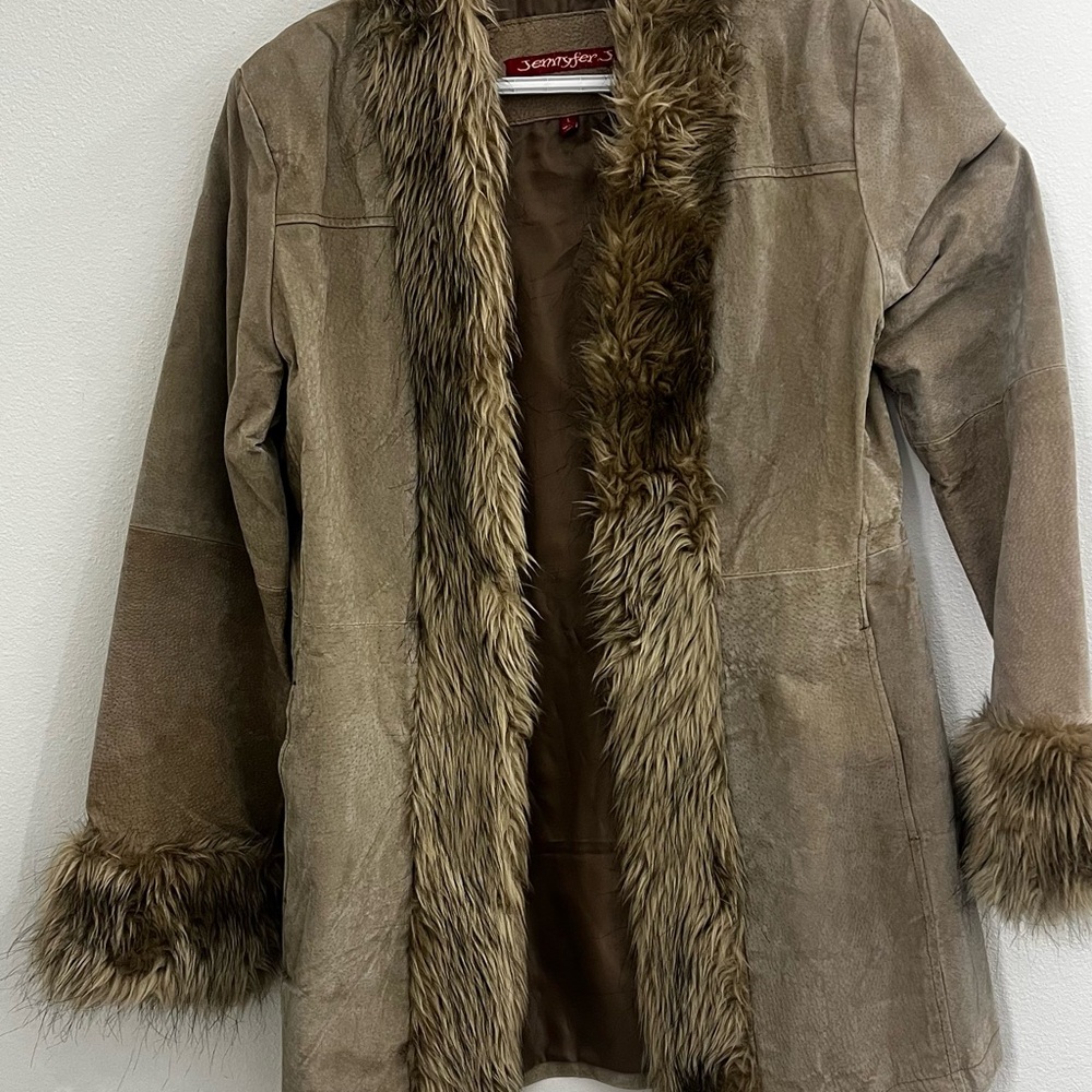 Jennyfer J Suede faux fur coat